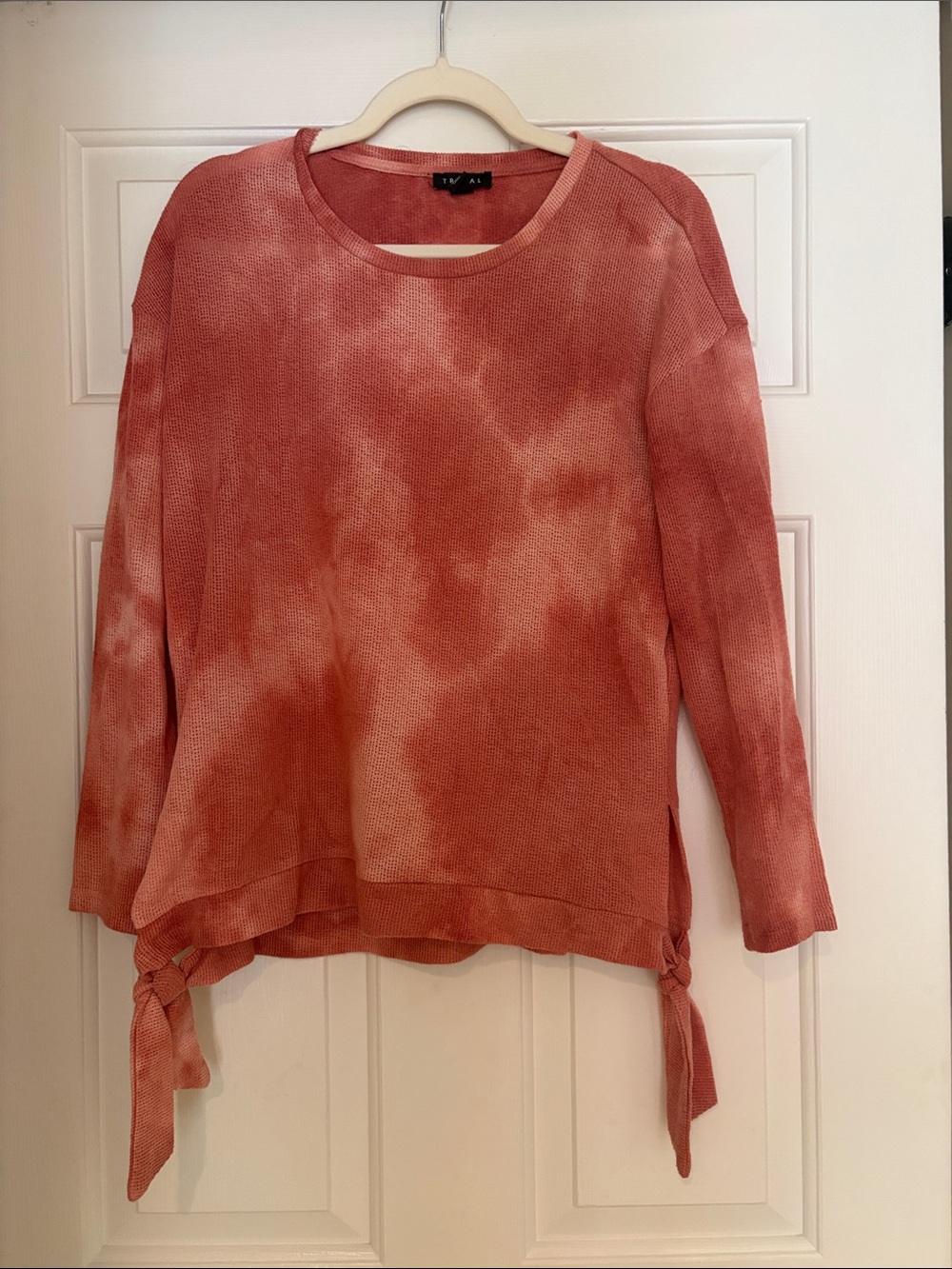 Tribal Soft Tie-Hem Pullover Sweater - Terracotta Tie-Dye